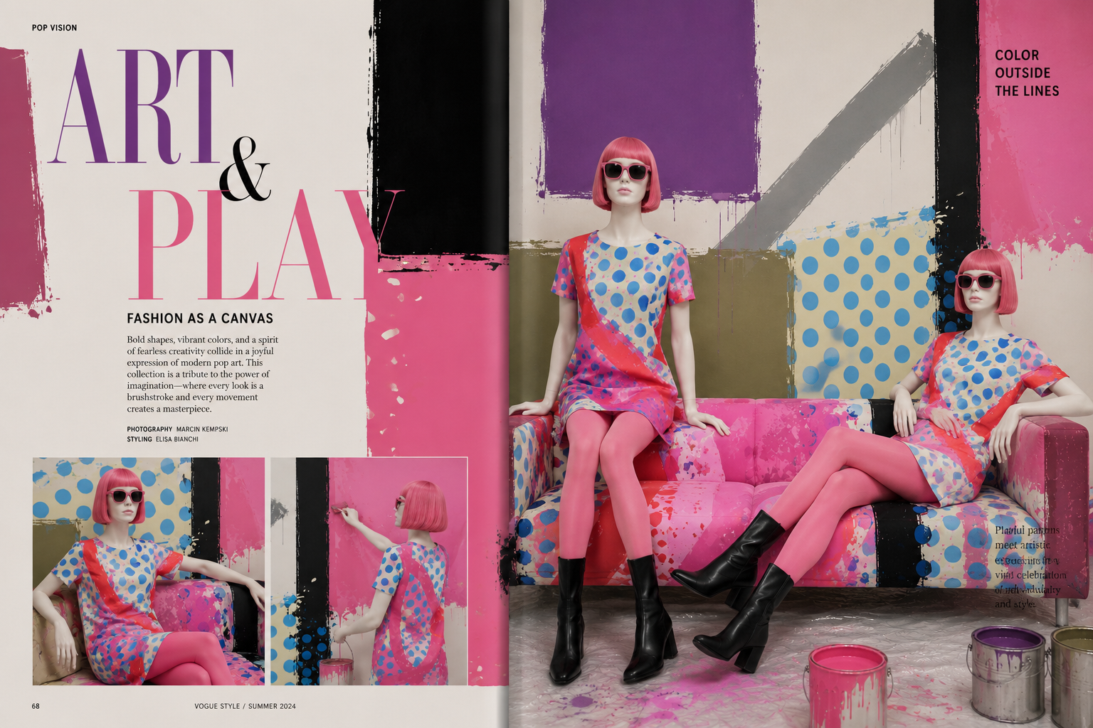 Editorial spread for When Art Gets Dressed