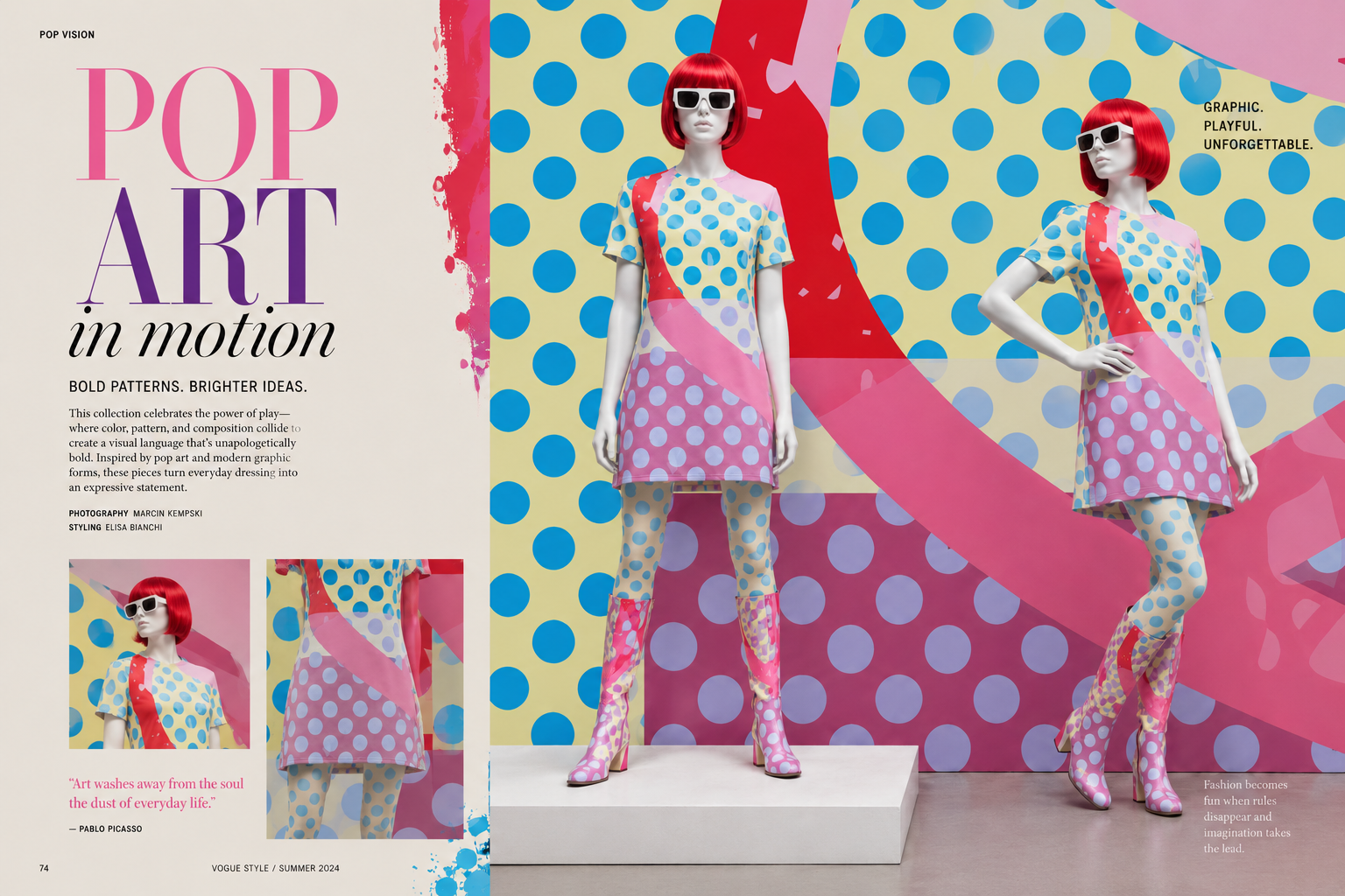 Editorial spread for When Art Gets Dressed